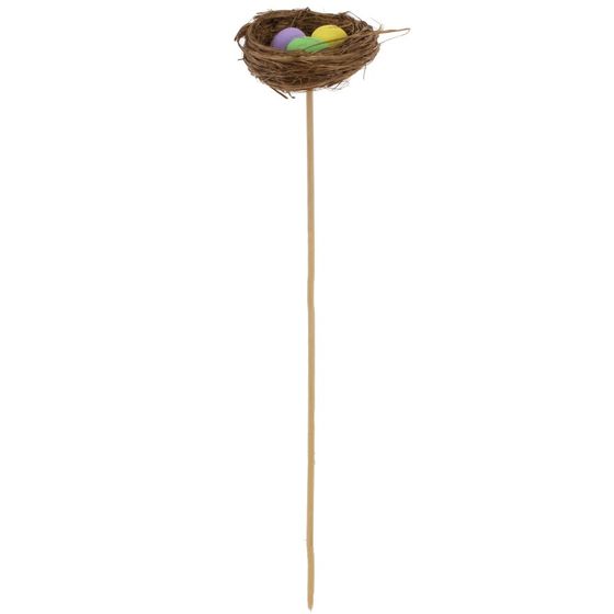 Изделие декоративное (вставка) "Гнездо пасхальное" (блок 12 шт) (6*2), L6 W6 H25 см, 3в.