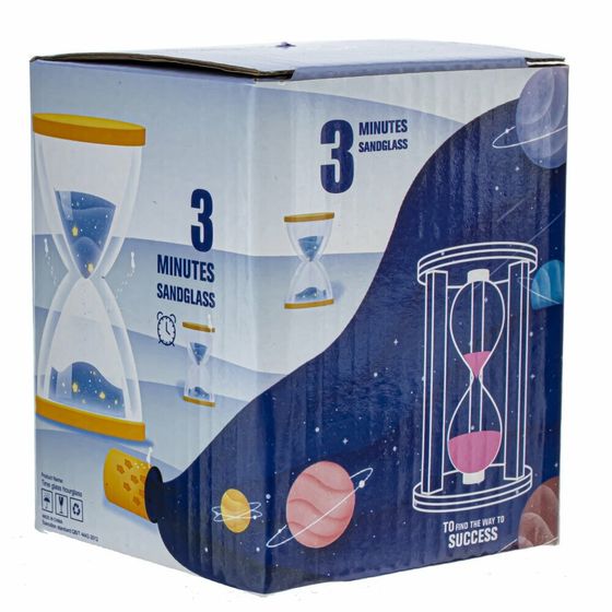 Часы песочные (3 мин.), Д7,5 Ш6,5 В10 см, 4в.