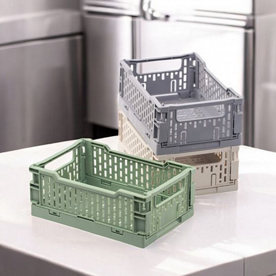 Корзинка для хранения складная CASSA XS серая 0.66л