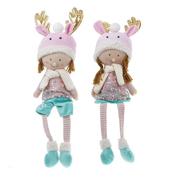 Игрушка набивная &quot;Мальчик, Девочка&quot;, L17 W10 H61/33 см, 2в.