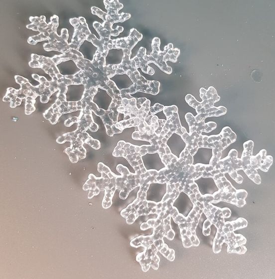 !09 НАБОР 4 ШТУКИ - НАБОР ЕЛОЧНЫХ УКРАШЕНИЙ &quot;CLASSIC WHITE&quot; - СНЕЖИНКА 10 СМ. ПРОЗРАЧНЫЙ