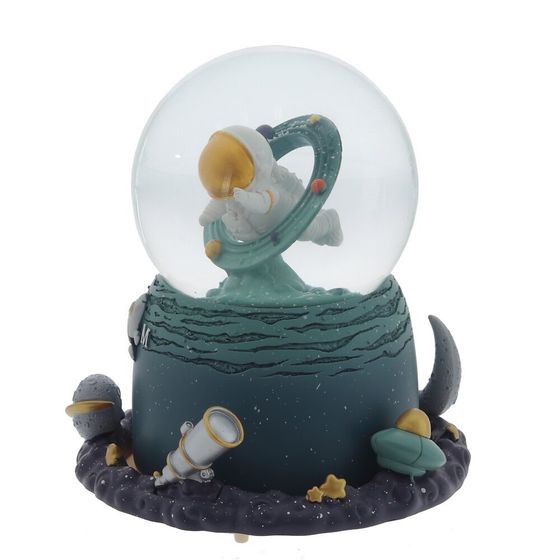 Фигурка декор &quot;Космонавт&quot; в стекл шаре (муз, подсвет, вьюга, движ, 3xAAA н/п), D10, Д15 Ш15 В16,5 см