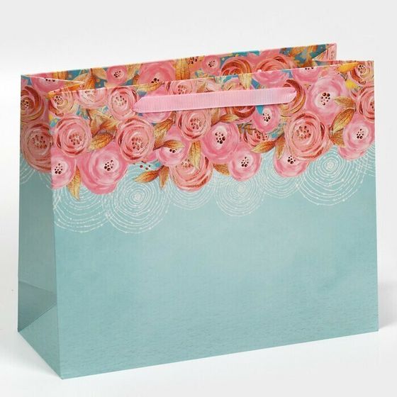 !09 НАБОР 3 ШТУКИ - Пакет подарочный ламинированный «Нежность», 22 × 17.5 × 8 см.