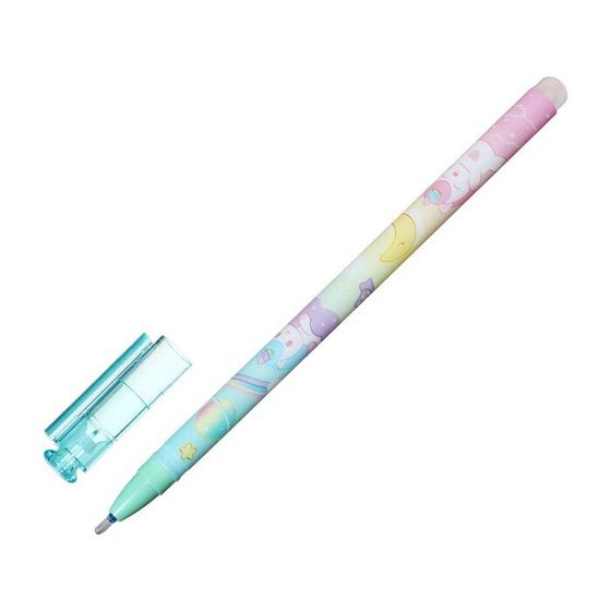 !09 Ручка гелевая (набор 6 штук) со стираемыми чернилами, стержень синий, корпус Единорог МИКС