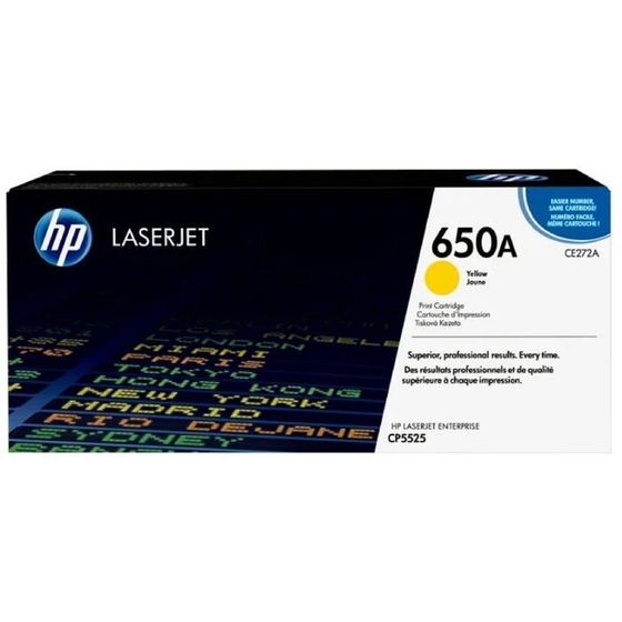 Тонер Картридж HP 650A CE272A желтый для HP LJ CP5520/5525 (15000стр.)