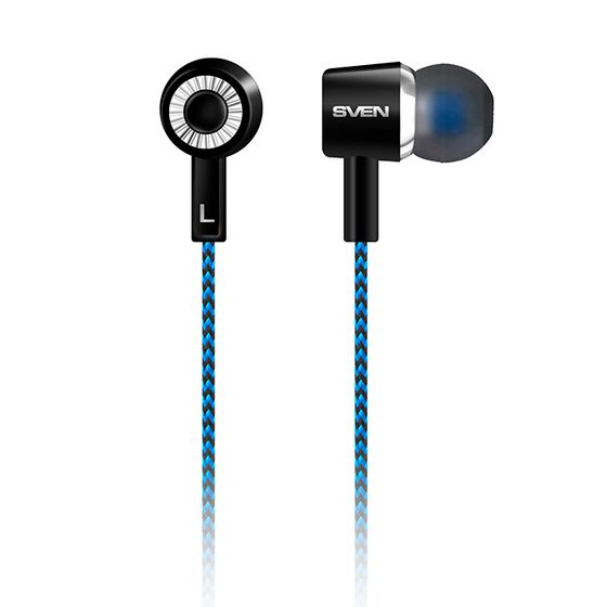 Наушники внутриканальные Sven E-106 проводные 1.2м черный/синий (SV-015398)