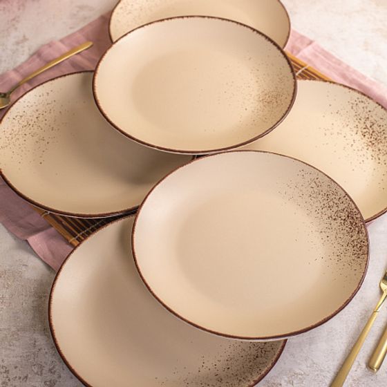 Тарелка обеденная OH!SPLASH бежевый 24см