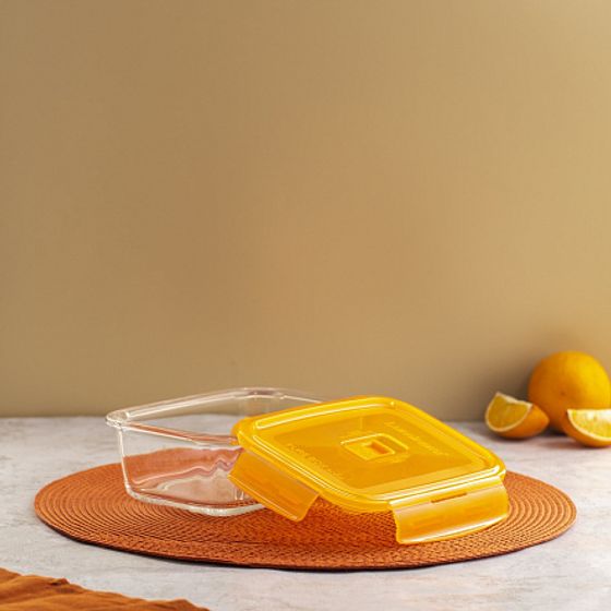 Контейнер ПЮРБОКС АКТИВ НЕОН ОРАНЖЕВЫЙ 820мл прямоугольный