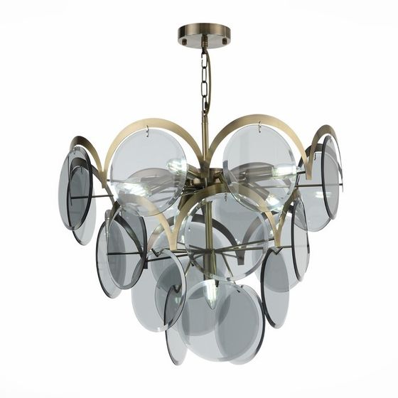 Люстра подвесная St Luce. SL1161.373.09. Fazia. 9х60 Вт, E14, 60х60х45 см, цвет бронза