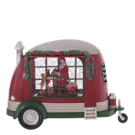 Изделие декоративное &quot;Дед Мороз в фургоне&quot; (подсвет, вьюга, муз, AA х3 н/п +USB) L28,5 W10,5 H19,5 с