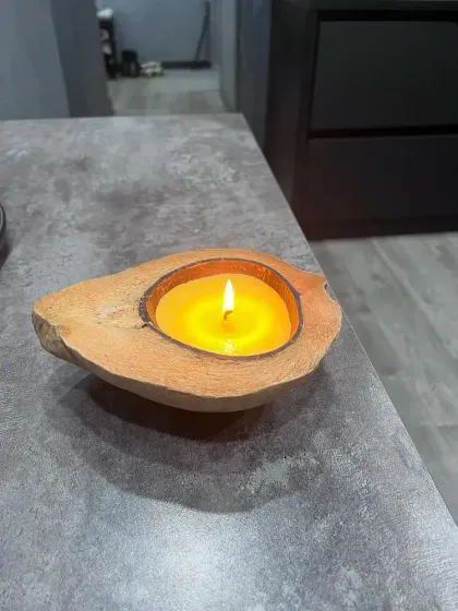 !Арома-свеча в кокосе 2 штуки большая цвет микс аромат микс 25 часов