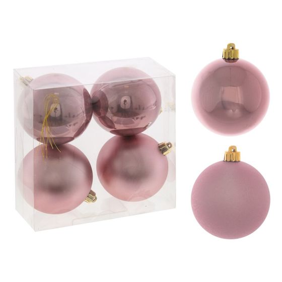 Набор из 4шт Украшение новогоднее "Шар", D 8 см, L15,5 W8 H15,5 см