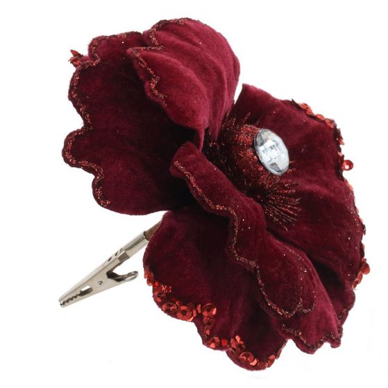 Цветок искусственный &quot;Магнолия&quot; (на клипсе),  L15 W15 H9 см