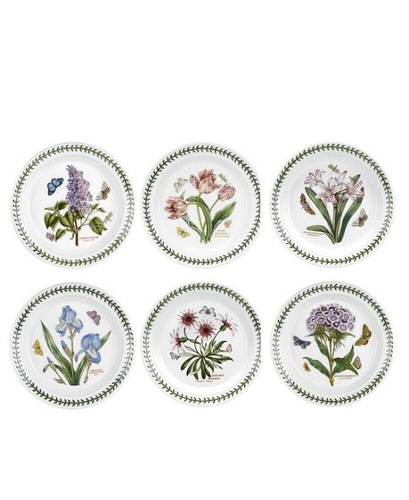 Botanic Garden Assorted Motifs Salad Plate, Set of 6