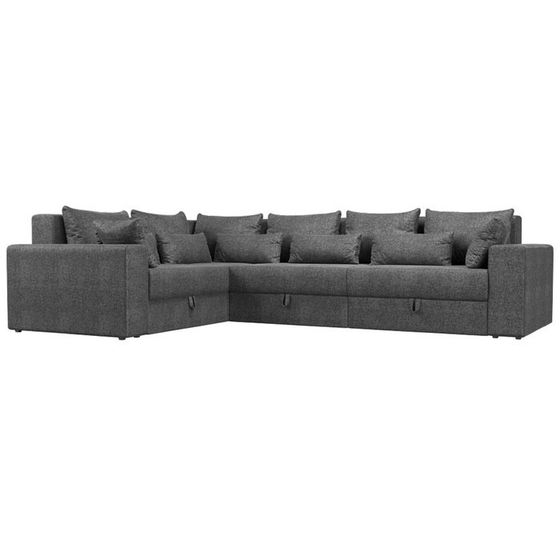 Угловой диван «Майами Long», левый угол, механизм еврокнижка, рогожка, цвет серый