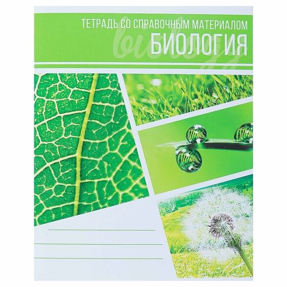 Тетрадь предметная 48 листов в клетку Calligrata, «Коллаж. Биология», со справочным материалом, обложка мелованный картон, блок офсет