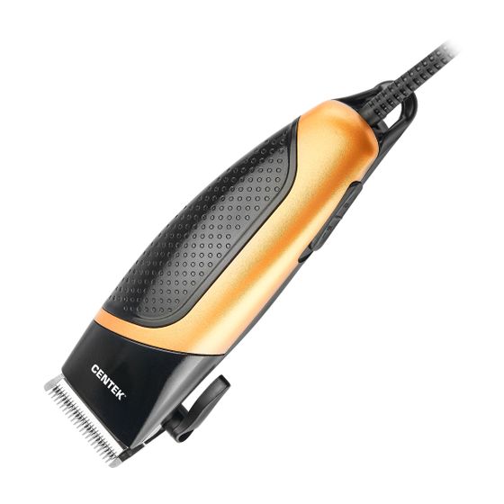 Машинка для стрижки Centek CT-2103 сеть (насадок 4шт) черный/желтый
