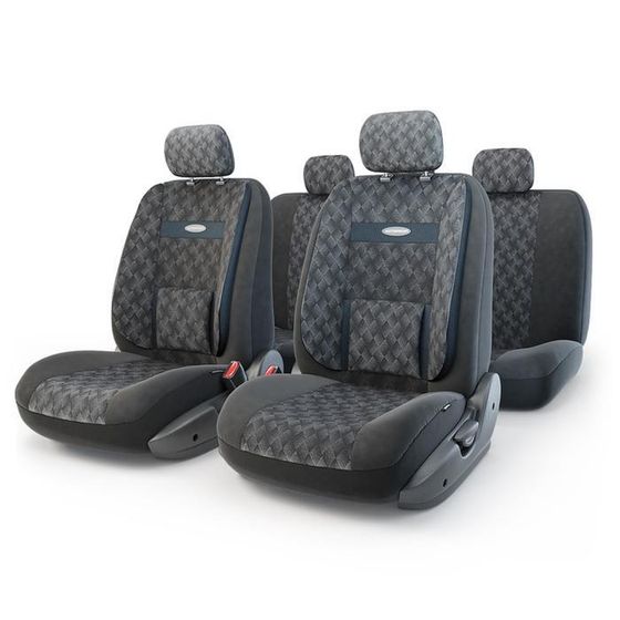 Авточехлы универсальные COMFORT COM-1105 &quot;Diamond&quot; черный, 11 предметов