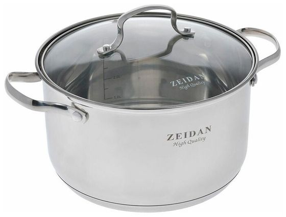 Кастрюля Zeidan Z-50243 Milan 3л стек.кр серебристый