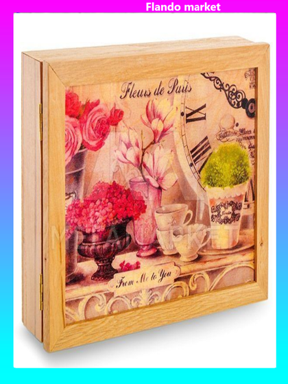 !09 КЛЮЧНИЦА НАСТЕННАЯ &quot;ПАРИЖСКИЕ ЦВЕТЫ&quot;, 29 X 22 X 7 СМ