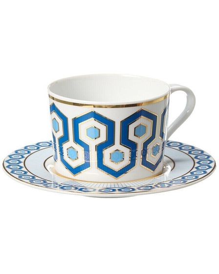 Jonathan Adler Newport Tea Cup &amp; Saucer Blue