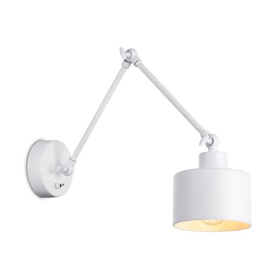 Светильник настенный с выключателем в стиле лофт Ambrella light, Traditional, TR8146, E27, цвет белый