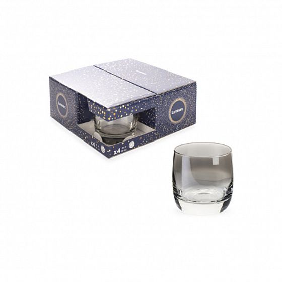 Набор стаканов СЕРЕБРЯНАЯ ДЫМКА 4шт 310мл низкие