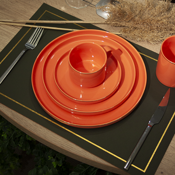 Сервировочная салфетка TWOTONE двухсторонняя, оранжевая/хаки 45х30см