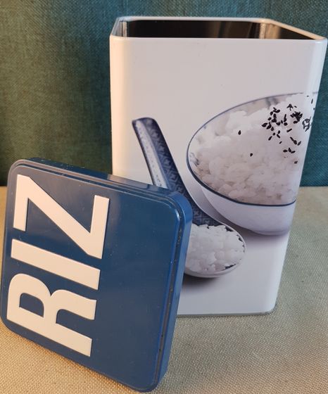 !09 Банка для хранения риса &quot;RIZ&quot;, металл, вертикальная