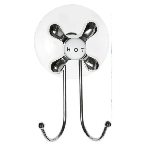 !09 Крючок двойной "Кран", на присоске, 10 х 6,5 х 3 см /