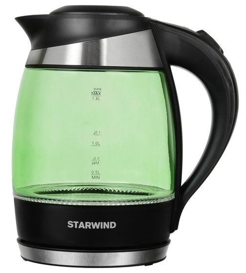 Чайник электрический Starwind SKG2213 1.8л 2200Вт зеленый/черный