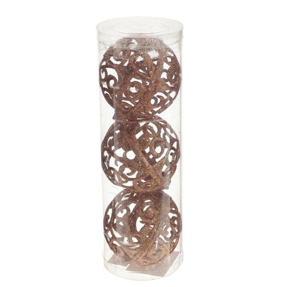 Набор из 3шт Украшение новогоднее &quot;Шар&quot;, D 8 см, L8 W8 H24 см