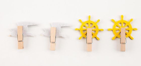 !Набор декоративных прищепок "Sea love" 4 шт, фетр/дерево