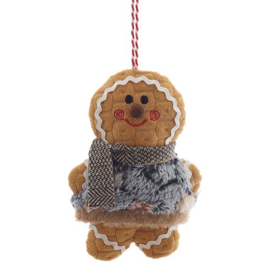Игрушка набивная подвесная &quot;Пряничный человечек&quot;, L9,5 W6 H14,5 см, 2в.