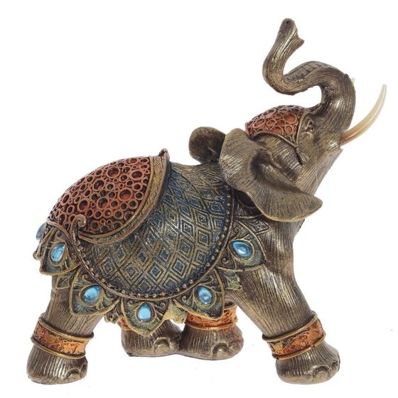 Фигурка декоративная "Слон", L16 W7 H16 см, 1 штука, дизайн микс