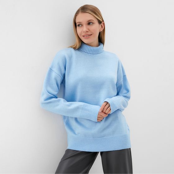 Джемпер вязаный женский MINAKU: Knitwear collection цвет голубой, р-р 46-48