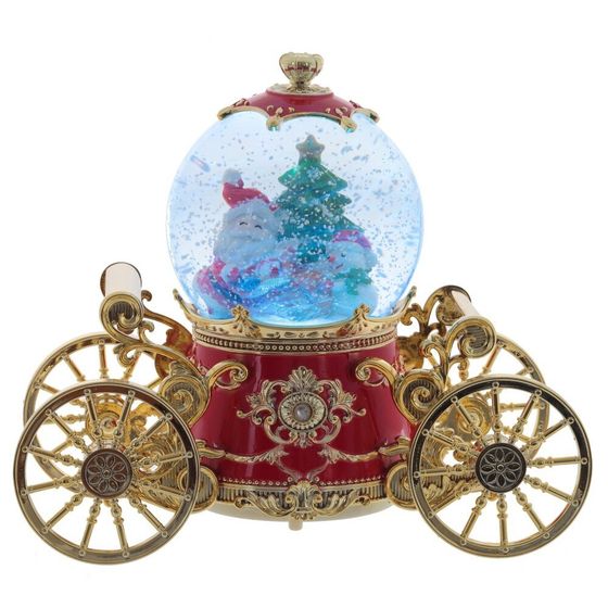 Фигурка декор &quot;Дед Мороз&quot; в стекл шаре (муз, подсвет, вьюга, 3xAAA н/п), D10 см, L22 W11 H19 см