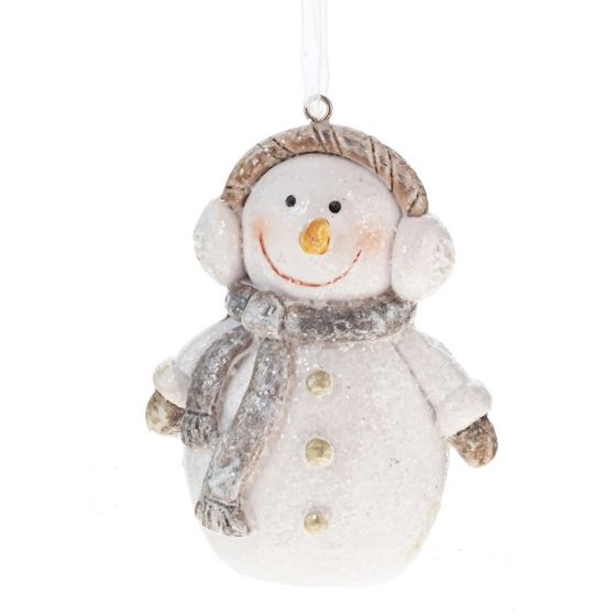 Фигурка декоративная подвесная &quot;Снеговик&quot;, L7 W3,5 H9 см, 2в.