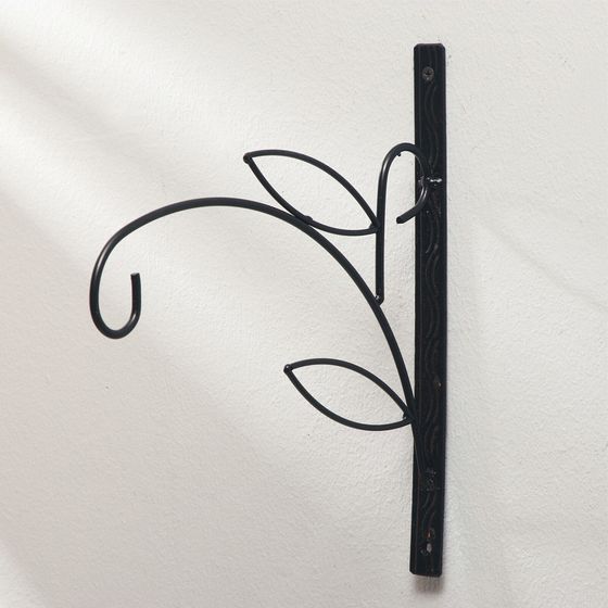 !09 Кронштейн для кашпо, кованый, 25 см, металл, чёрный, «Зацеп»