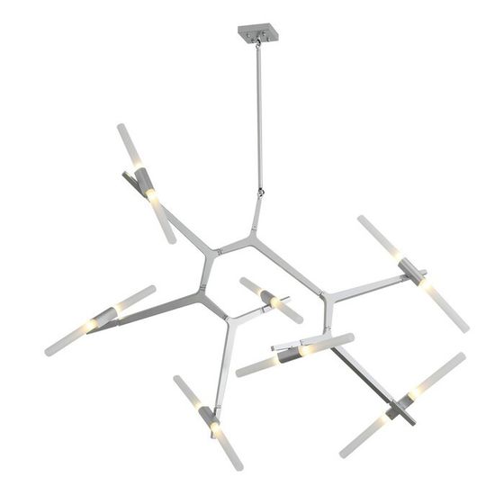 Люстра потолочная St Luce. SL947.102.14. Laconicita. 14х5 Вт, G9, 40х160х73 см, цвет серебристый