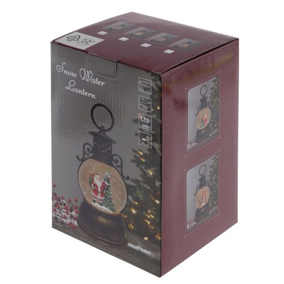 Изделие декоративное &quot;Фонарь&quot; (подсвет, муз, вьюга, 3хААА н/п +USB), D 10 см, L11 W11 H24 см