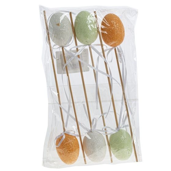 Набор из 6-ти изделий декоративных (вставка) &quot;Яйцо&quot;, L17 W4 H27 см