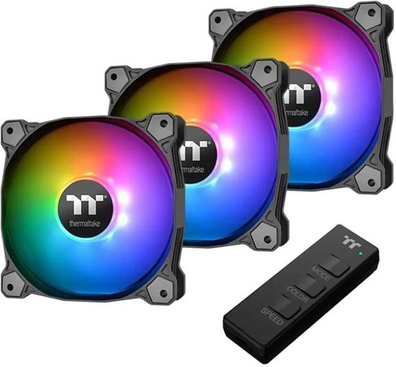 Вентилятор Thermaltake Pure 12 ARGB 120х120x25 черный 4-pin 25.8дБ (упак.:3шт) (CL-F079-PL12SW-A) Ret