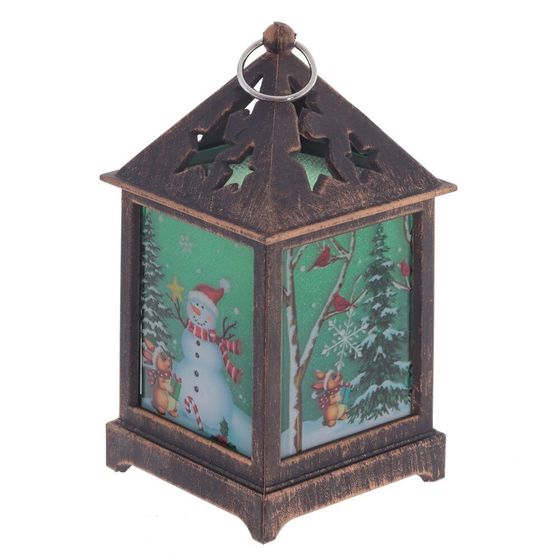 Изделие декоративное &quot;Фонарь&quot; (подсвет, LR44 х3шт) L6,5 W6,5 H12 см, 2в.