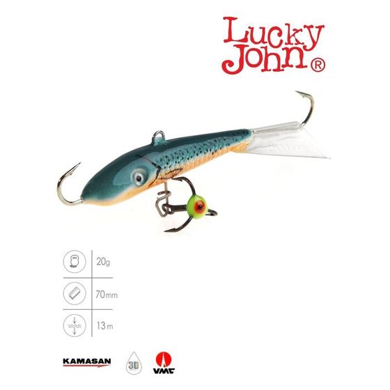 Балансир Lucky John FIN 5 + тройник, 7 см, цвет 53 блистер