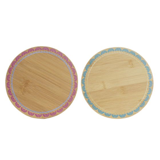 Подставка DKD Home Decor Boho 20 x 20 x 1 см бордовый тёмно-бордовый колониальный