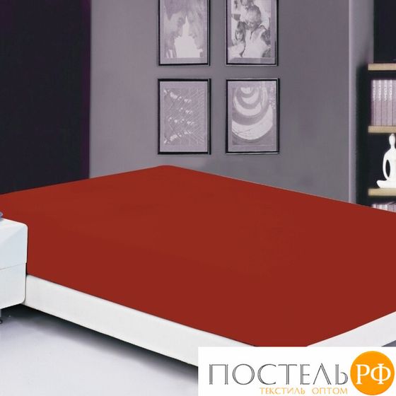 Простынь на резинке Софткоттон терракотовая (PRMF-9) 90x200, (высота-20 см)