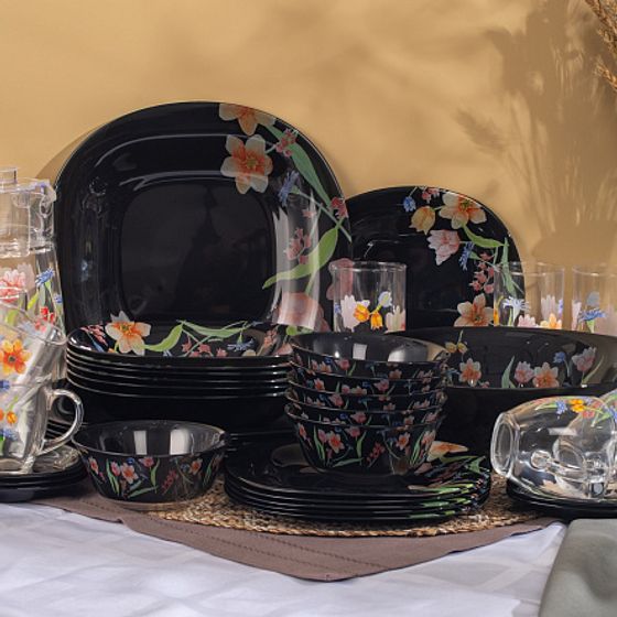 Набор столовый CARINA MINUET BLACK 44 предмета