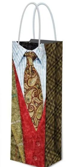 !09 Набор 2 штуки - Пакет бумажный для бутылки "Денди" 14*36*8 см.