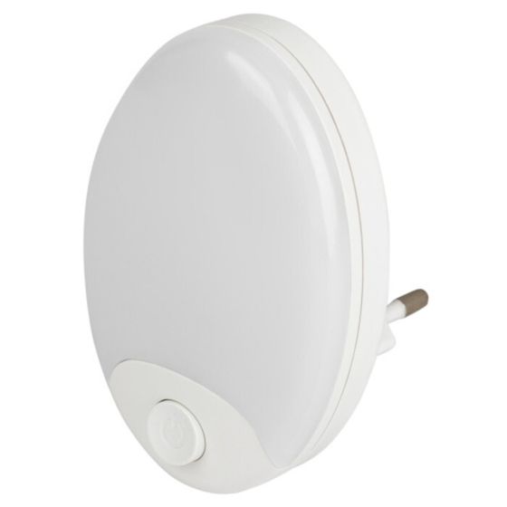 Ночник-светильник светодиодный NN-623-SW-W в розетку с выключателем, цвет белый
